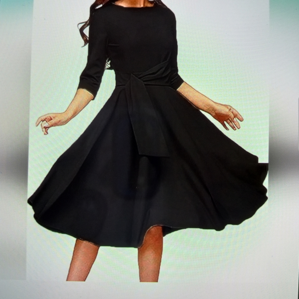 Fenjar Black 3/4 Sleeve Dress